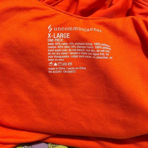 NEW Uncommon Sense One Piece Orange Red Swimsuit Size XL - Picture 5 of 7